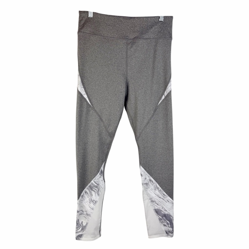 SO Perfectly Soft Yoga High Rise Leggings Size L Gray Marble Mesh Panel